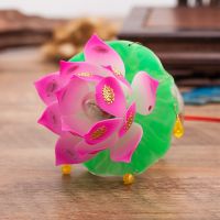 13MA 2pcsset Buddhistic Lotus Lamp Colorful Lotus Lamp Desktop Decoration Light for Home Meditation Worship Buddhism Temple