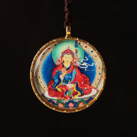 Authentic quality ทิเบตเนปาล Thangka จี้พระพุทธรูปสีเหลืองเทพเจ้าแห่งความมั่งคั่งสร้อยคอสี่แขนเจ้าแม่กวนอิมพระโพธิสัตว์ทรงกลมยาสร้อยคอจี้ดอกบัว Guru พระพุทธรูปพระพุทธรูป