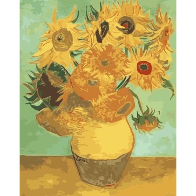 Paint by numbers ภาพระบายสีตามตัวเลข Van Gogh Sunflowers