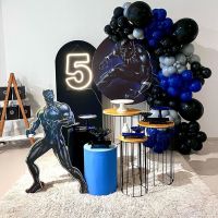 96PCS/SET Disney superhero Black Panther theme black and blue balloon arch set baby birthday decorations photography props