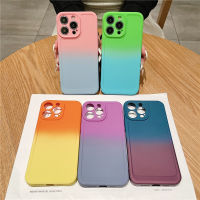 สำหรับ iPhone X XS Max XR 7 8 Plus สองสีลูกกวาดไล่ระดับสีเคสโทรศัพท์เคลือบแฟชั่นปลอกอ่อนซิลิโคน