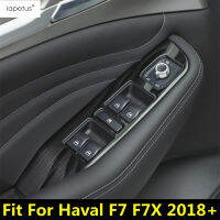 รถภายในหน้าต่างสวิทช์ปุ่มแผงกรอบตกแต่งปกตัดสำหรับ Haval F7 F7X 2018-2022อุปกรณ์สแตนเลสภายใน