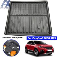 ด้านหลัง Boot Liner Trunk Cargo Liner สำหรับ Peugeot 3008 II MK2 2017 2018 2021 Mat สีดำ Tailored กระเป๋าเดินทางถาดชั้น