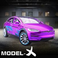 Tesla Model X 1/24 Alloy Model Car Metal Diecast Toy Car For Boys Collection Simulation Sound And Light Toy Car Child Kids Gifts