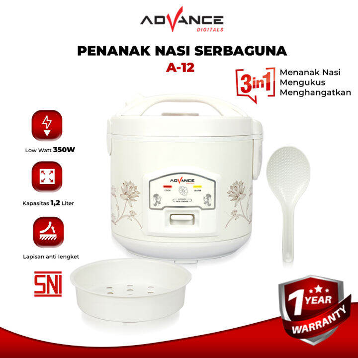 Rice Cooker Advance A12 Rice cooker Mini 1.2L Penanak Nasi Serbaguna 3