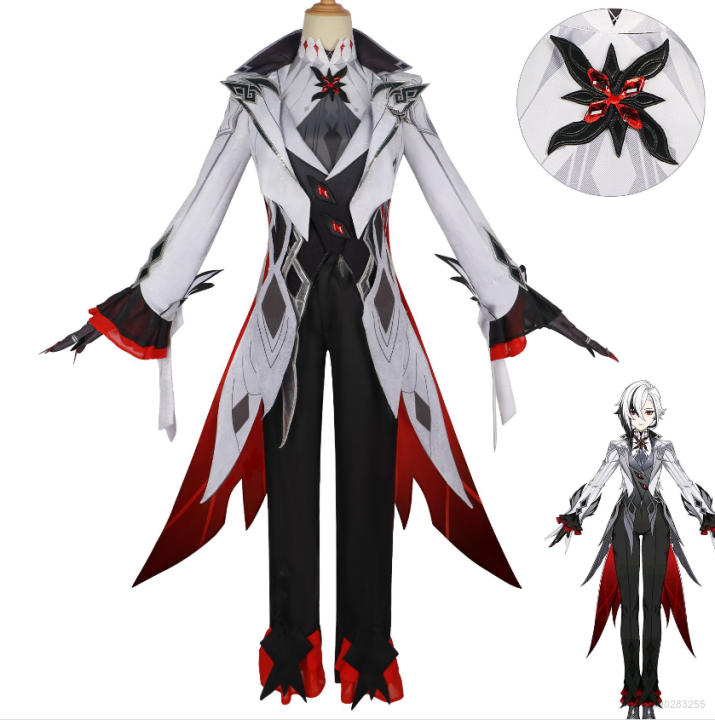 Genshin Impact Anime Arlecchino Cosplay Costume Coat Trousers Uniform ...
