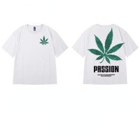 Maple Leaf Print Tshirt Mens European American Short Sleeves Tee