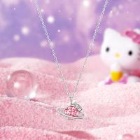 Sanrio Hellokitty Necklace Kawaii Pink Planet Korean Bestie Personalized Clavicle Of Version Couple Simple Chain Birthday Gift R3Y0