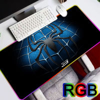 SpiderMan LED Lighting Light Gaming Mouse Pad RGB XXL Large Speed Keyboard Mouse Mat Laptop PC Notebook Desk Pad Lock Edge Mousepad for CSGO Dota2