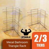 BIGSPOON Chrome Bathroom Corner Triangle Rack Shampoo Standing Rack Wall Mounted Rak Bilik Mandi 2-Tier 3-Tier 浴室置物三角收纳架