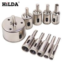 Hilda 10ชิ้น/เซ็ต8-50เครื่องมือตัดและเจียร Mm แกนเลื่อยดอกสว่านเครื่องมือเครื่องตัดสำหรับกระเบื้องหินอ่อนราคาดีที่สุดเจาะหินแกรนิตแก้ว