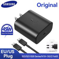 【Flag man】 Samsung S22 Ultra Usb Type C 45W Original Super Fast Charge Charger PD Wall Power Adapter Cable สำหFlag man Galaxy S21 S20 FE Note10Plus