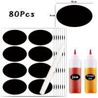 Black Waterproof Blackboard Sticker Ellipse Chalkboard Labels Kitchen Mason Jars Label Sticker with Marker Erasable Sticker Tag