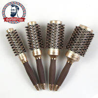 【CW】Barber Anti-Static Hair Brush Women Detangle Brush Aluminum Tube Round Comb Nylon Bristle Haircut Comb Hairdressing