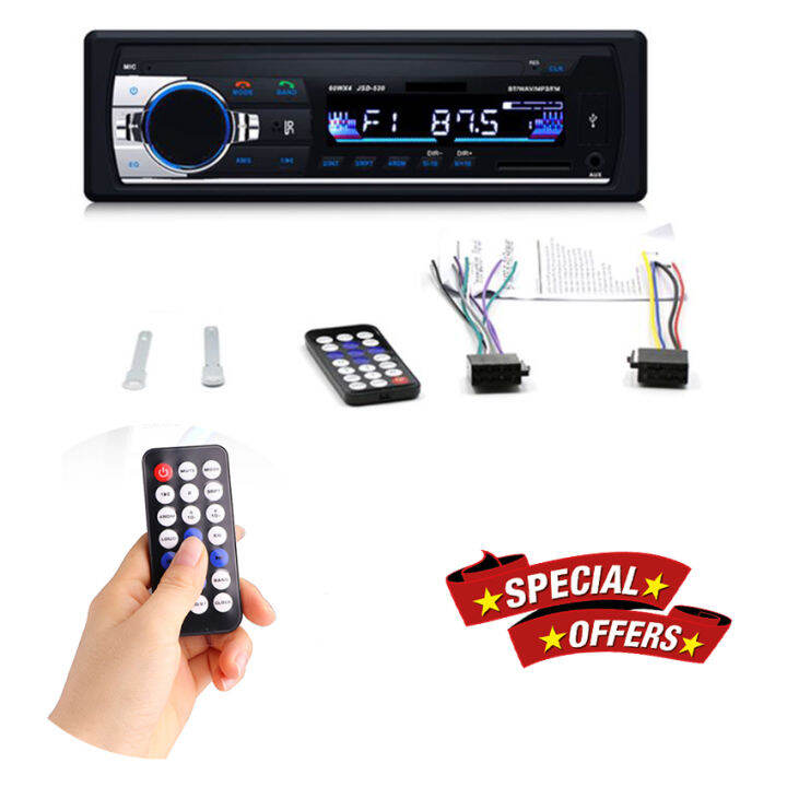 MP3 Bluetooth Stereo Audio In dash FM radio player with Remote Control