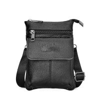 Fashion Genuine Leather Mens Shoulder Bag Luxury Business Mobile Phone Wallet High Capacity Zipper Messenger Bag Men Waist Bags