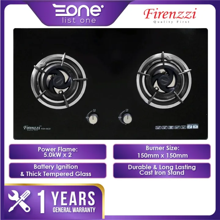 Firenzzi 5.0kW 2 Burner Gas Hob With Safety Valve FGH8628 Lazada