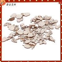 BUSH 200pcs พืชพืชพืช การตกแต่งสัตว์ ทำจากไม้ สัตว์สัตว์ต่างๆ การตกแต่งพืช เครื่องประดับชิ้นเล็ก ไม้ที่ยังไม่เสร็จ สไลซ์เห็ด การทำหัตถกรรม DIY