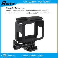 Rovtopเคสห่อหุ้มสำหรับGoPro Hero 5/6/7 Housing Borderเคสป้องกันอุปกรณ์เสริมสีดำQuickดึงMovableซ็อกเก็ตสกรู