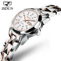 JSDUN 8014 Japan Automatic Mechanical Stainless Steel Band Women Wristwatch Business Waterproof Watches For Women Calendar