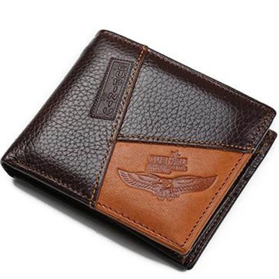 GUBINTU Genuine Leather Men Wallets Coin Pocket Zipper Real Mens Leather Wallet with Coin High Quality Male Purse Eagle cartera