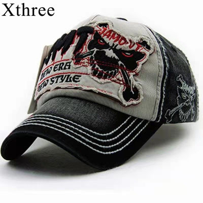 Xthree Cotton Fasion Leisure Baseball Cap Hat for Men Snapback Hat Casquette Womens Cap Wholesale Fashion Accessories