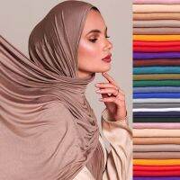 Ramadan Plain Modal Cotton Jersey Hijabs For Woman Long Muslim Scarf Shawl Soft Turban Tie Head Wraps Islamic Clothing 170x60Cm