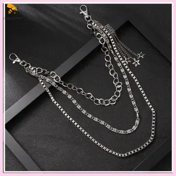 Stainless Steel Punk Style Lock with Key Pendant Trouser Chain