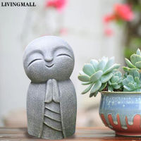 Livingmall พระพุทธรูปรูปปั้นน่ารัก Jizo พระพุทธรูปประติมากรรม Figurines สวนเครื่องประดับ Jizo ตุ๊กตามีพระพุทธรูปญี่ปุ่นมินิรูปปั้นพระพุทธรูป