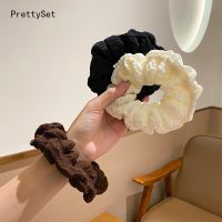 Prettyset】ผ้าคาดศีรษะยางรัดผมลำไส้ใหญ่หมูฝรั่งเศสแบบเรียบง่ายอารมณ์ของผู้หญิงผมหางม้ายางรัดเชือกรัดผมเชือกรัดผมยางยืดสูง