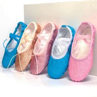 【CC】 Glitter Ballet Shoes Gym Flat Slippers Pink Colors for Children Teacher