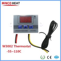 Minco เทอร์โมสตัทควบคุมแบบดิจิตอล Dc12v ตัวควบคุมอุณหภูมิ W3002ความร้อน24V Ac110ถึง220V พร้อมหัวเซ็นเซอร์