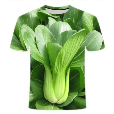 Summer Hot Vegetable Pepper Fruit Pattern 3d Digital Printed T-shirt O Collar Short Sleeve Mens Loose Comfortable Clothing Tide