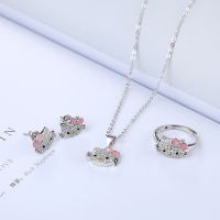 Fairy Sanrio Ring Kitty Series Anime Earrings Ring Necklace Bracelet Fashion Jewelry Accessories Suit Cute Ornament Girls Gifts