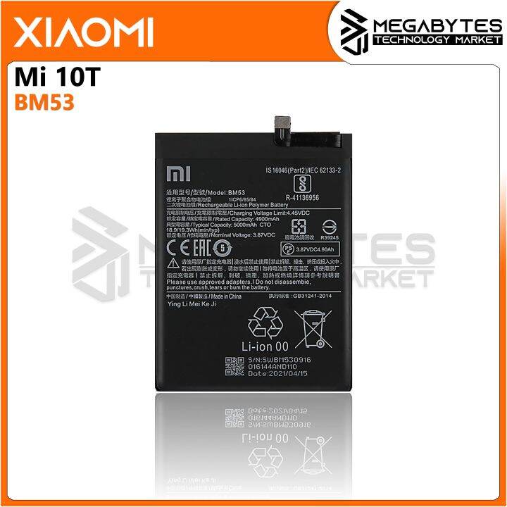 Batterie Interne - XIAOMI - Mi 10T/10T Pro - 5000mAh - Remplace BM53 - Lithium Ion - Téléphonie