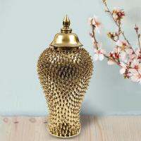 Loviver Ginger Jar Porcelain Storage Tank Oriental สำหรับตู้เคาน์เตอร์ Office