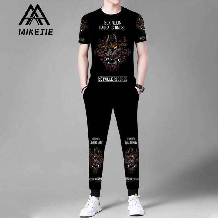 hnf531-mikejie-สูทผู้ชายแขนสั้นเสื้อผ้าสไตล์จีนเสื้อยืดผู้ชายเทรนด์ฤดูใบไม้ผลิและฤดูใบไม้ร่วงเสื้อสูทผ้าวิสคอสแบบลำลอง2021