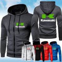 CODHaley Childe [READY STOCK] Men Kawasaki Hoodies Sweater Long Sleeve Gradient 3D Polka Zipper Casual Sweatshirts Jaket