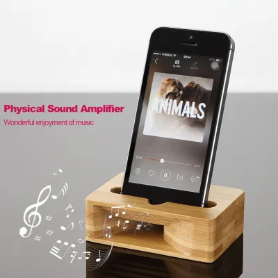 Tăng cường âm thanh vật lý Bộ khuếch đại chân đế Giá đỡ điện thoại di động bằng tre di động Loa cho iPhone iPad Điện thoại thông minh Android