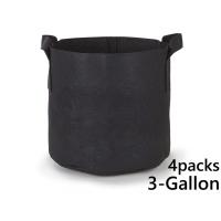 แพ็ค 4! ถุงปลูกต้นไม้แบบผ้า ขนาด 3แกลลอน สูง 20ซม Smart Grow Bag 3-Gallon - Fabric Pot