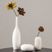 White Ceramic Flower Vase Modern Style Home Decor Ornaments Manual Art Vases Nordic Living Room Decoration Office Decorate