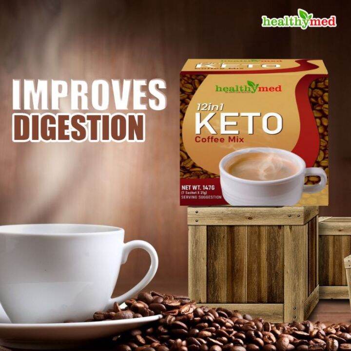 Healthymed Keto Coffee Mix with Detox, L Carnitine, Collagen, Stevia