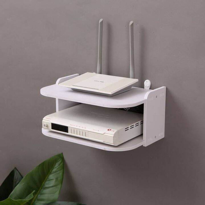 b3fTV Top Shelves Router Rack Under Floating TV Shelf, Wall Mount WiFi