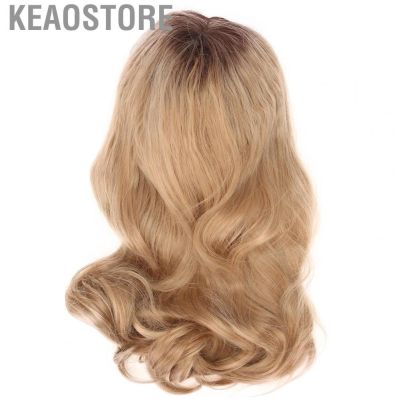 Keaostore Hairpiece  Middle Part Blonde Long No Bangs Women Wig with Breathable Cap for Different Head Sizes dov