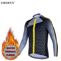 GRSRXX Cycling Jersey  Winter Fleece Bicycle Cycling Shirts Long Sleeve Breathable Bike Clothing MTB Downhill Wear