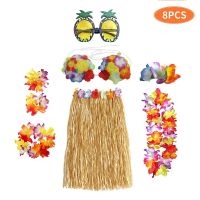 1set  Plastic Fibers girls Woman Hawaiian Grass Skirt Cheap costume Flower Hula Skirt 60cm/80cm dance dress Party Hawaii Beach Girls Swimsuits