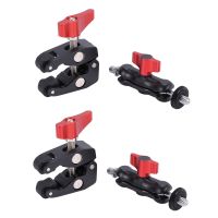 2X Slr Camera Magic Arm Double Hot Shoe Ball Head Crab Claw Clip Universal Monitor Bracket Ball Head Clamp Super Holder