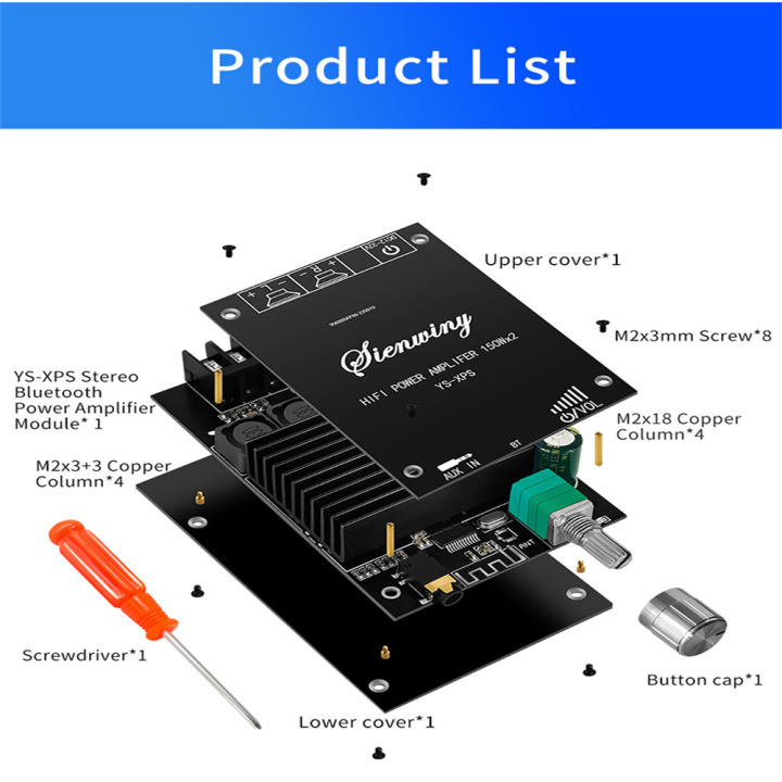 zp-150w-150w-bluetooth-เข้ากันได้กับเสียงเครื่องขยายเสียงโมดูล2-0-dual-channel-สเตอริโอ-tda7498e-ความร้อน-ys-xps