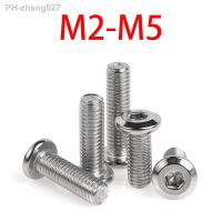 【cw】 10-100Pcs Large Flat Round Hexagon Socket Screws Bolts M2.5 M4 M5 304 Low Wafer Screw