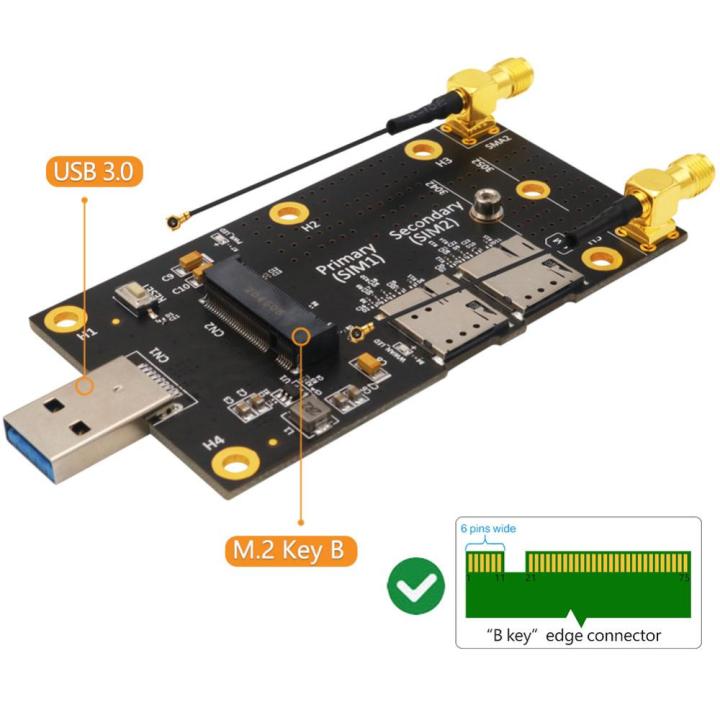 m-2-usb-อะแดปเตอร์3-0ที่มีช่องเสียบซิมการ์ดนาโน2-เสาอากาศ2เสาสำหรับโมดูล-lte-wwan